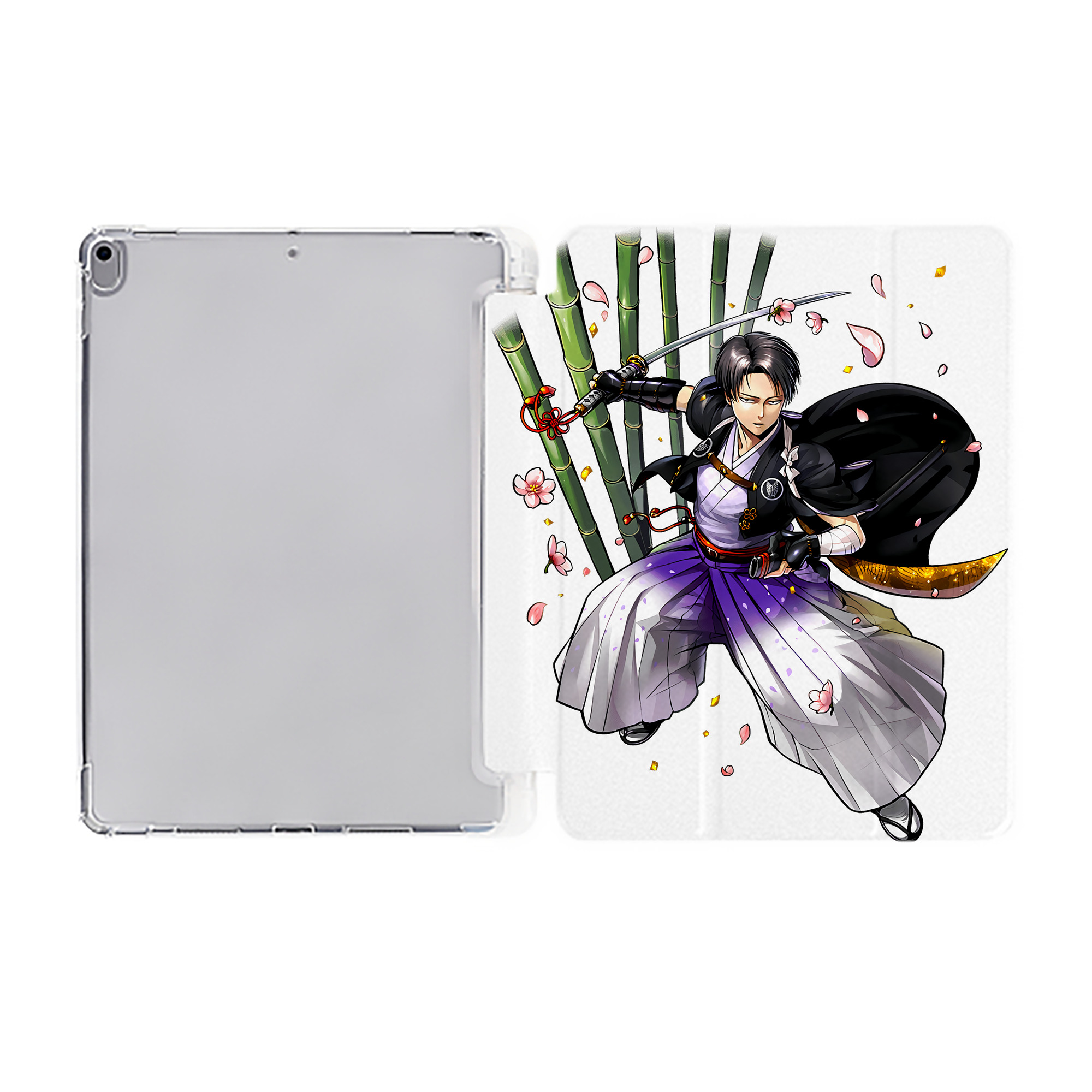 （画像用） 進撃の巨人 リヴァイ·アッカーマン Attack on Titan Levi Ackerman IPad ケース ペン収納付き 三つ折りスタンド PUレザー×シリコン 対応機種9.5/10.5/10.9インチ